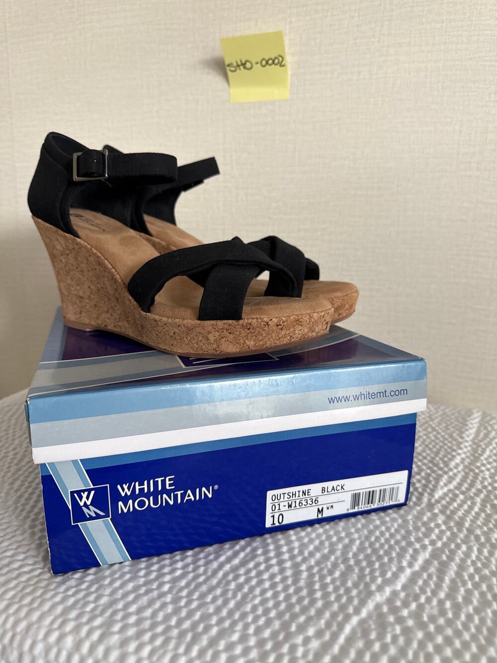 White Mountain "Outshine" Wedge Sandals in Classic Black
